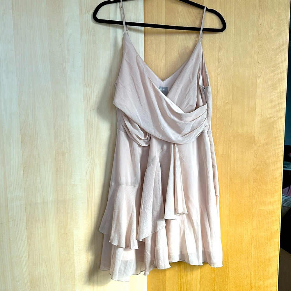 Nude Chiffon Mini Dress